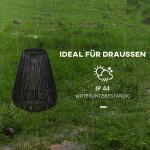 Sollampa Rottinglampa Svart av Metall för Utomhusbruk Vattentät Gångljus med Ljussensor Automatisk LED Trädgårdslampa