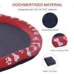 Hundpool Plaskdamm Röd av PVC för Hundar Ø 170 cm Vattenmatta och Badpool Halkfri för Trädgård och Camping