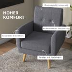 Accentstol i Skandinavisk Design, Knäppt Klädsel, Natur + Ljusgrå