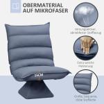 Golvsoffa Golvstol Grå av Mikrofiberduk och Metall för Avkoppling och Meditation Roterande med Justerbart Ryggstöd Bekväm 62 x 62 x 95 cm