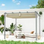 Pergola Trädgårdspaviljong med Magnetplatta Grå av Aluminium för Terrass och Trädgård Fristående Solskydd 3 x 3 m