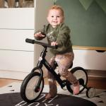 Balanscykel för Barn, 2-i-1 Barncykel med Träningshjul och Pedaler, 2–5 År, Justerbar Sitthöjd, PP, Svart, 85 x 36 x 54 cm