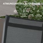 Trädgårdsmöbelset Sittset Svart av Mesh och Metall för Balkong och Trädgård 5 Delar med Matbord och 4 Hopfällbara Stolar