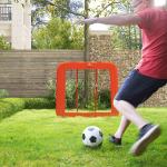 Rebounder Fotbollsnät Röd av Metall och Nät för Bollsport Hopfällbar och Justerbar Rebound Vägg