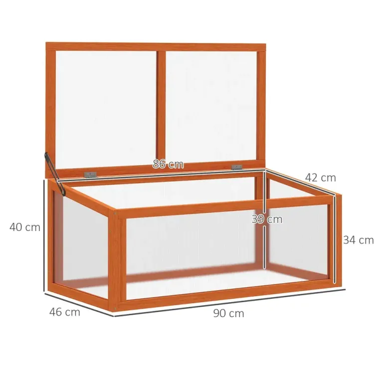 Kallbänk med Polykarbonattak Drivhus i Trä 90 x 46 x 40 cm