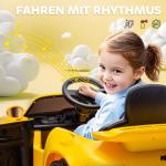 Barnelbil 12V med Fjärrkontroll, Mjukstart, MP3-spelare, LED och Horn, Gul