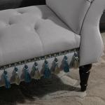 Elegant Sittbänk med Träben, Klädd Sängbänk i Tyg för Sovrum och Hall, Stilren Inredningsdetalj, Grå, 117 x 40 x 58 cm