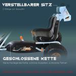 Go-Kart Pedalbil med Handbroms, Justerbart Säte, Pedal, Växel Framåt och Bakåt, Pedalfordon för Barn från 3 År, Ljusblå