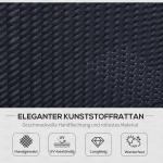 Sittset 7 Personer Trädgårdsset Sittgrupp Polyrotting Elegant Loungemöbel för Trädgård Terrass och Balkong Svart Krämvit