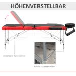 Hopfällbar Massagebänk i Aluminium, Höj- och Sänkbar Behandlingsbänk med Nackstöd, Portabel Bänk för Massage och Skönhet, Svart/Vit, 215 x 60 cm