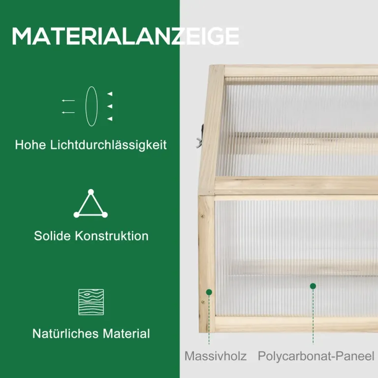 Drivbänk Miniväxthus Kallram med Lock 90 x 52 x 49,5 cm