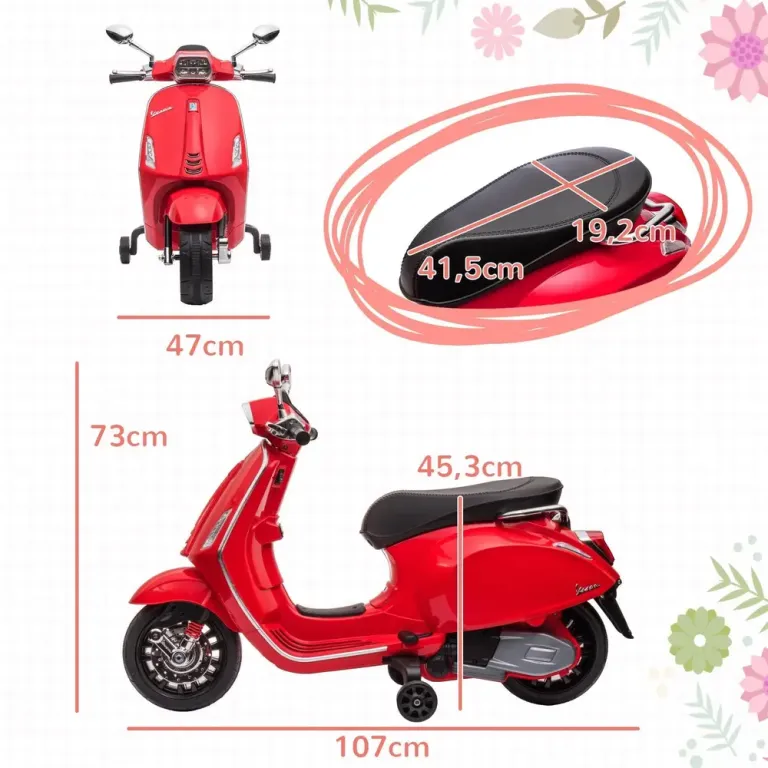 Elmotorcykel Barnmotorcykel Röd av Plast och Metall