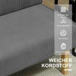 Soffa Loveseat Grå av Tyg med Manchesterlook och Trä för Vardagsrum 2-Sits Stoppad Soffa 110 x 62 x 85 cm