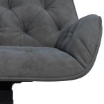 Snurrstol Vardagsrumsstol Mörkgrå av Sammet och Metall för Vardagsrum Ergonomisk Skrivbordsstol med Bekväm Stoppning