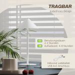 LED Bordslampa med USB-kabel, Touch Switch och Uppladdningsbar i Metall, Vit