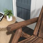 Trädgårdsstol Adirondack Brun av Granträ för Trädgård och Terrass Högryggad Trästol med Armstöd Klassisk Design 83 x 68 x 101 cm
