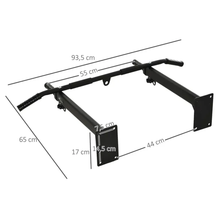 Pull-Up Bar Väggmonterad med Öglor 93,5 x 65 x 17 cm