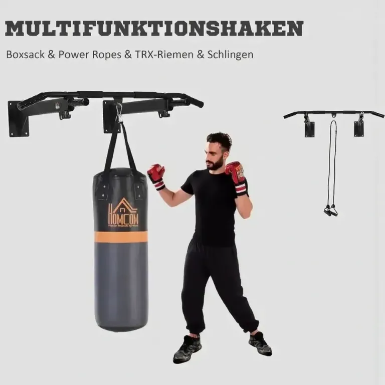 Pull-Up Bar Väggmonterad med Öglor 93,5 x 65 x 17 cm