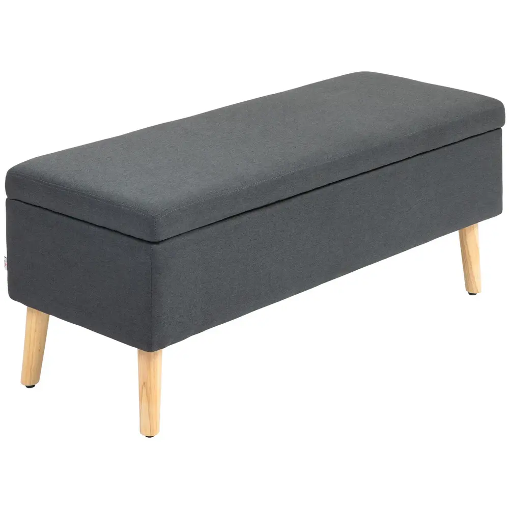Stoppad Förvaringsbänk/Sängbänk 110 x 39 x 45 cm, Mörkgrå