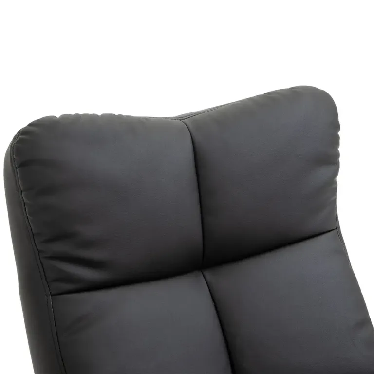 Massagestol med Fotpall och Värme Svart Konstläder