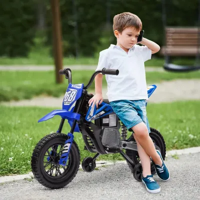 Elmotorcykel Barnmotorcykel Blå av Plast och Metall