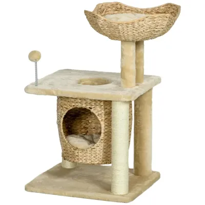 Klösträd Beige av Sisal och Plysch 74 cm