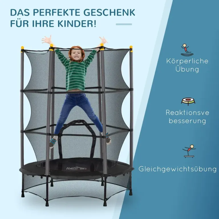 Barnstudsmatta Trädgårdstrampolin Svart av Metall 140 Cm