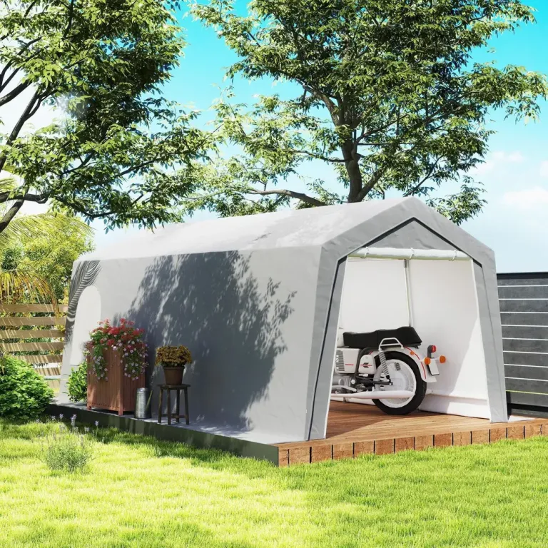 Tältgarage Garagetält Ljusgrå av PE 300 x 600 x 250 cm