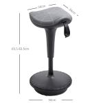 Ergonomisk Kontorspall med Vridfunktion, Höjdjusterbar 65,5–83,5 cm, 120° Lutning, Grå