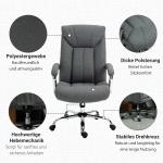 Kontorsstol med Gungfunktion, Ergonomisk Stol med Vadderade Armstöd och Nackstöd, Höj- och Sänkbar Skrivbordsstol, Nylon, Grå, 65 x 78 x 110–118 cm