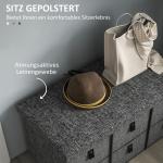 Skobänk Garderobsbänk med 6 Lådor Mörkgrå av Linnelook ve Tyg för Hall ve Entré Skokista för 6 Par Skor 76,5 x 38 x 38 cm