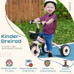 Trehjuling Barncykel Rosa av Metall och Plast för Barn 2-5 År med Justerbar Sits och Cykelkorg Ringklocka och Pedaler