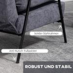 TV-Fåtölj med Pall, Bekväm Relaxstol med Fällbart Ryggstöd, Ergonomisk Vilostol i Tyg, Grå, 68 x 91,5 x 88 cm