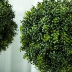 Set med 2 Konstgjorda Buxbom Topiary Bollar 45 cm, Konstgjorda Växter i Kruka