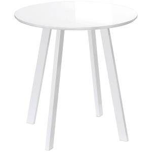 Runt Matbord i Vitt, Modernt Köksbord med Pelarfot, Stilren Design för Matsal och Kök, Vit, 72 x 75 cm