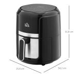 Varmluftsfritös Airfryer Svart av Plast och Metall för Kök 4 l Fritös utan Olja med 12 Program 1300 W