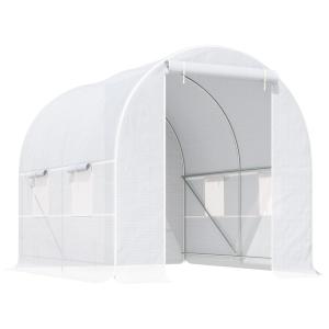 Folieväxthus Tunnelmodell Grön UV-Beständig Plast och Robust Ram Väderbeständig 245 X 200 X 200 Cm
