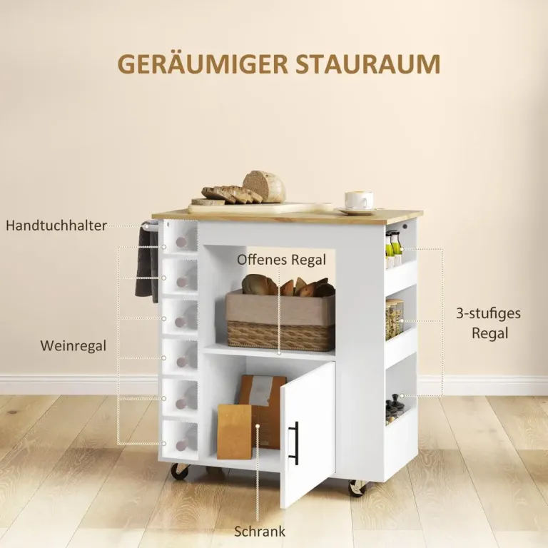Serveringsvagn med Vinställ Ek 83 x 40 x 83 cm