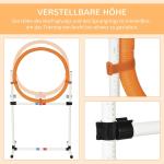Hoppring för Hundagility Justerbart Träningshinder för Hundsport Vit Orange 74,5 X 66 X 91 Cm