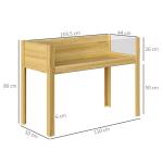 Odlingsbänk Högbädd med Akrylpaneler Natur av Trä för Trädgård och Balkong Växtbädd för Örter och Grönsaker 110 x 50 x 80 cm