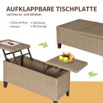 Loungegrupp i Konstrotting 3 Delar, Modulär Utemöbel med Soffbord och Sidobord, Väderbeständig Design för Uteplatsen, Grå/Brun