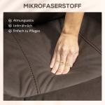 Stoppad Fåtölj med Fotstöd, Vilande Avkopplande Stol, Mikrofiberläderlook, Metallstruktur, Brun