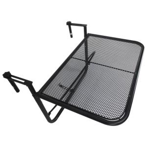 Hängbord för Balkongräcke Fyrkantigt Balkongbord Metall Höj- och Sänkbart Klaffbord för Små Utrymmen Svart 60 X 56,5 X 45 Cm