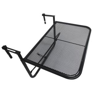 Hängbord för Balkongräcke Fyrkantigt Balkongbord Metall Höj- och Sänkbart Klaffbord för Små Utrymmen Svart 60 X 56,5 X 45 Cm