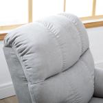 Massagestol med Uppresningshjälp, Bekväm Relaxstol med Värme och Liggfunktion, Mjukt Plyschtyg för Maximal Komfort, Grå, 83 x 95 x 105 cm