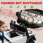 Elbil för Barn 12V med Fjärrkontroll, Musikfunktion, Horn och LED-lampor, Vit