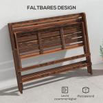Trädgårdsbänk för 2 Personer med Hopfällbar Design och Rustik Yta Hållbar och Stabil Natur Trä 122 x 63 x 83 cm