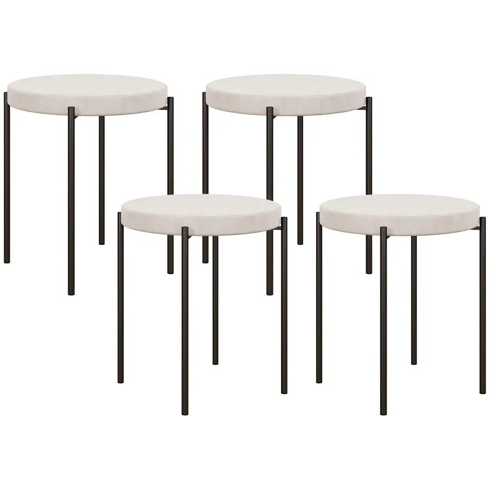 Matsalpallar Köksstolar Grå av Sammetslook och Metall Set