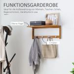 Väggarderob Prisvärd Natur Trä för Hall och Förvaring Platsbesparande Design med Krokar för Kläder och Jackor 50 x 16 x 17,5 cm