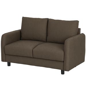 Soffa Loveseat 2-Sits Modern Soffa Brun av Sammetslook för Vardagsrum Stoppad Soffa med Förvaring och Kuddar 136 x 75 x 84 cm